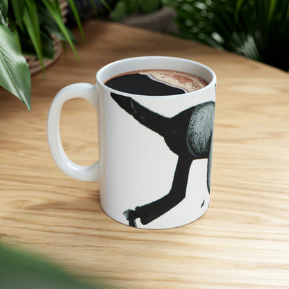 "Chronological Conquests: Taming the Wild Clock" - The Alien Ceramic Mug 11 oz