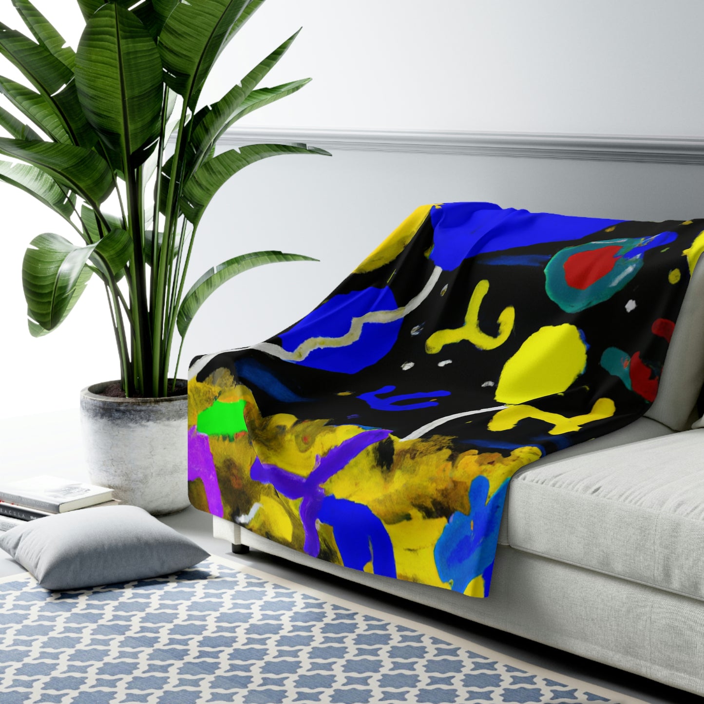 "A Starry Night Rainbow" - The Alien Sherpa Fleece Blanket