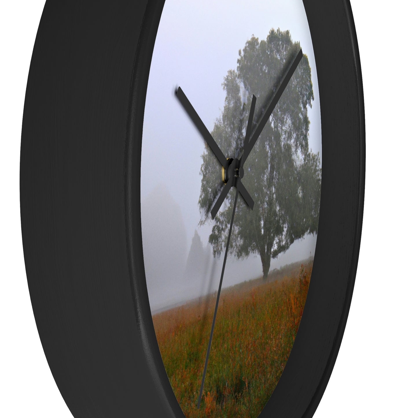 The Lonely Tree in the Foggy Meadow - The Alien Wall Clock