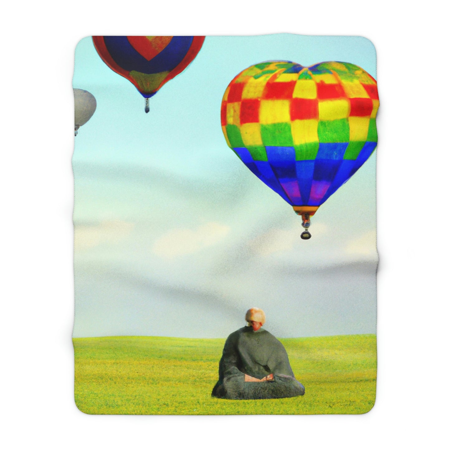 "Finding Stillness in the Sky" - The Alien Sherpa Fleece Blanket