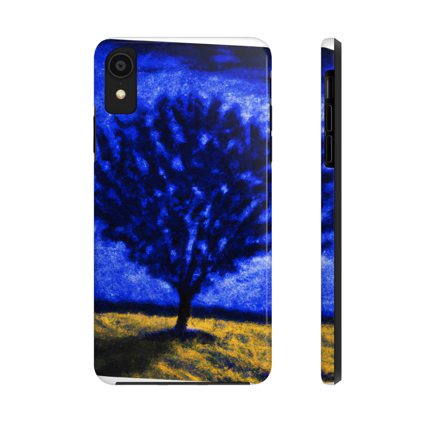 "Un árbol azul solitario en el campo de la luz de la luna" - Las fundas para teléfonos Alien Tough