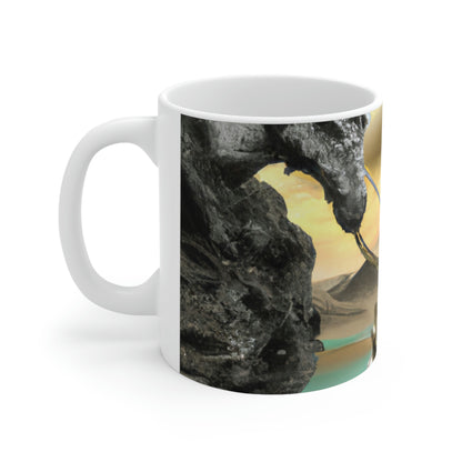 The Knight and the Dragon's Throne - The Alien Ceramic Mug 11 oz