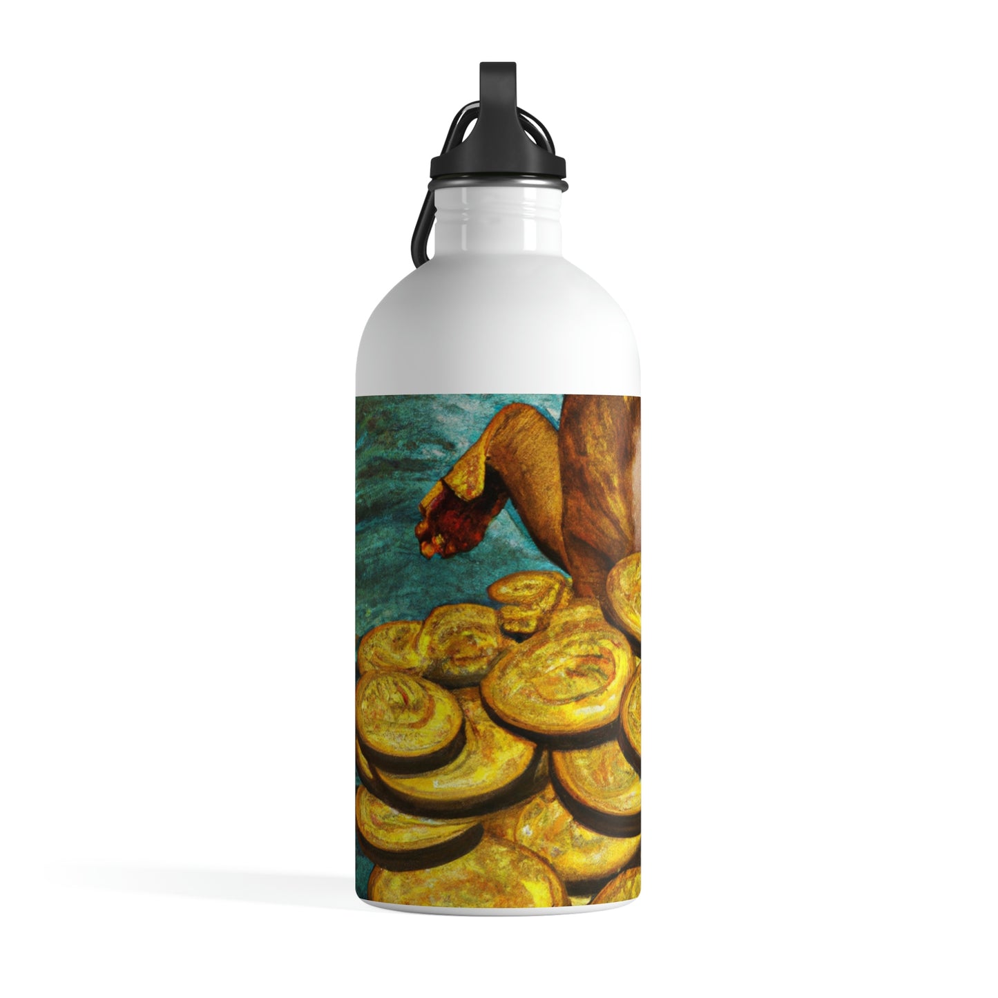 "Feline Fortune in a Foliage of Finances" - The Alien Stainless Steel Water Bottle