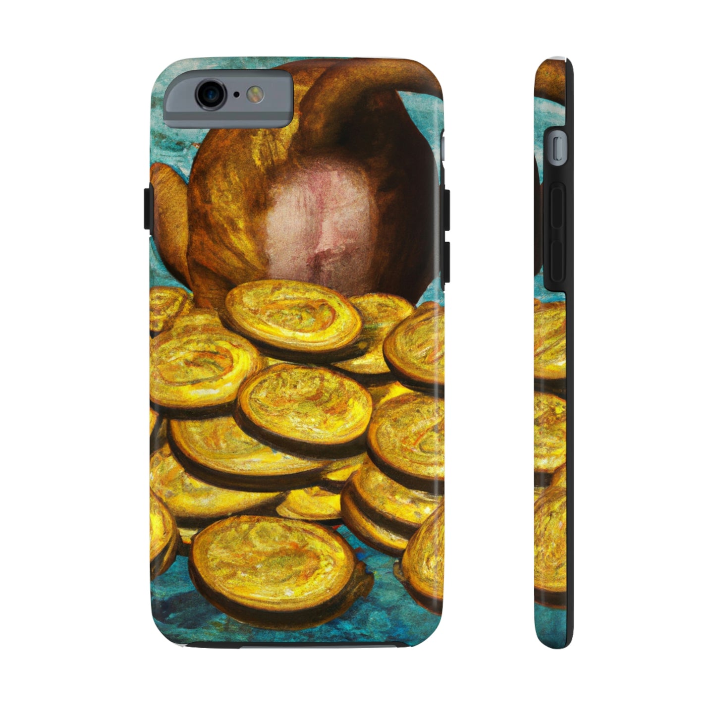 "Feline Fortune in a Foliage of Finances" - Die Alien Tough Phone Cases