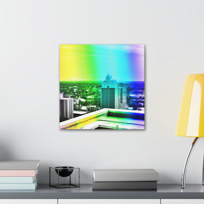 "Urban Splendor: The City Skyline from Above" - Canvas