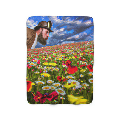 "A Blissful Tour of Floral Splendor" - The Alien Sherpa Fleece Blanket