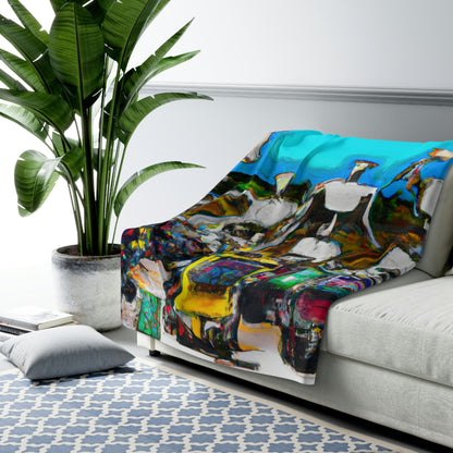 Robot Rolling Rhythms - The Alien Sherpa Fleece Blanket