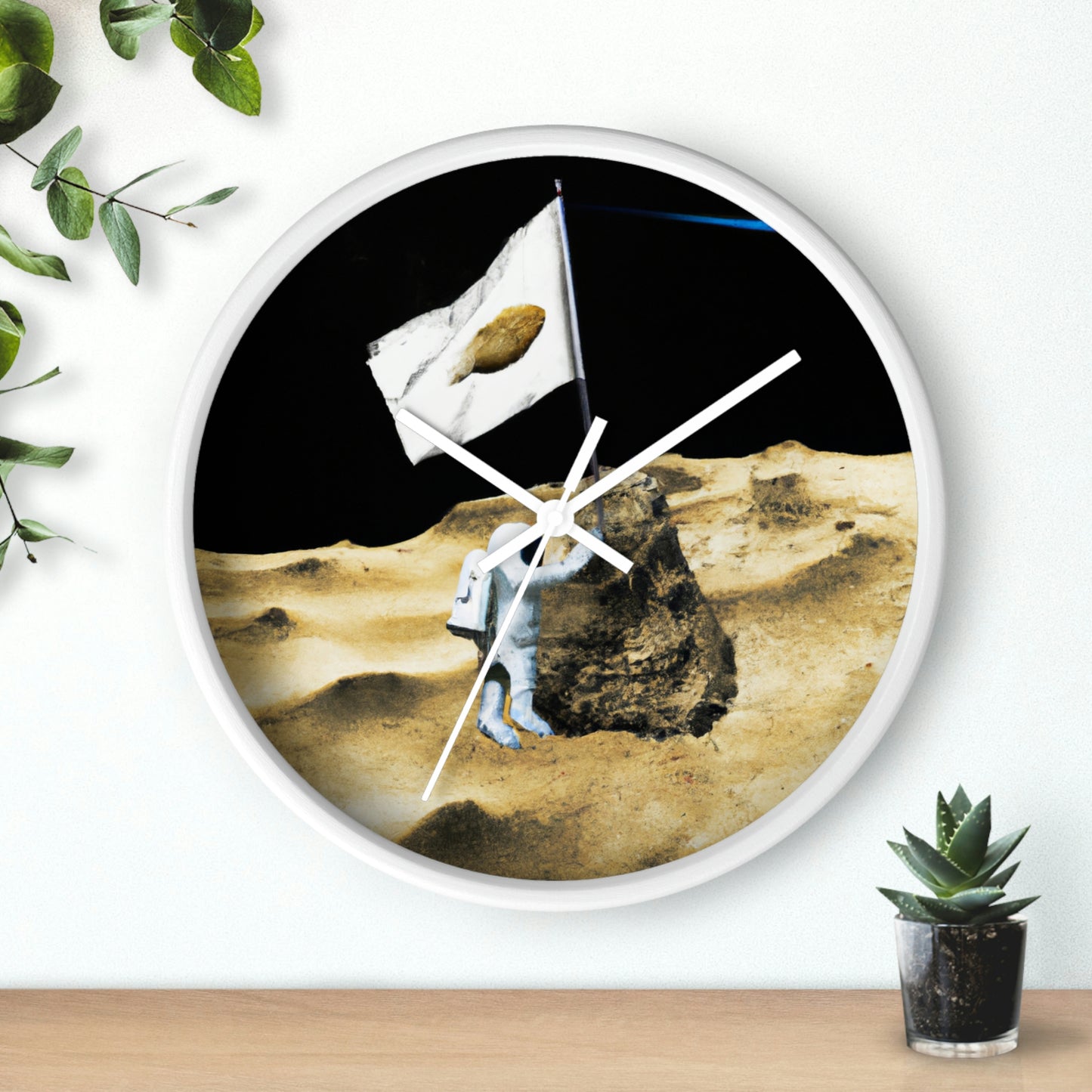 "Claiming Space: The Astronaut's Asteroid Flag Planting" - The Alien Wall Clock