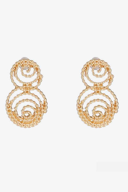 18K Gold-Plated Alloy Spiral Earrings