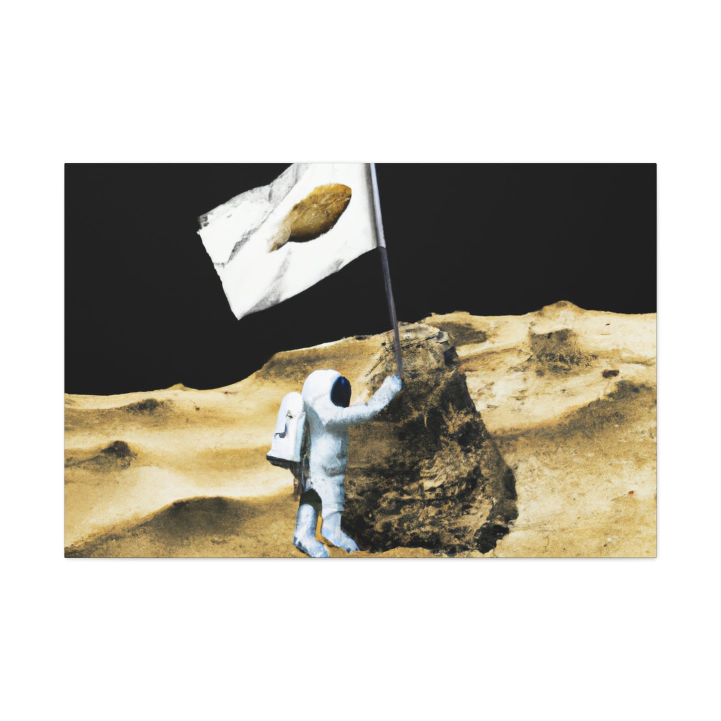 "Claiming Space: The Astronaut's Asteroid Flag Planting" - The Alien Canva