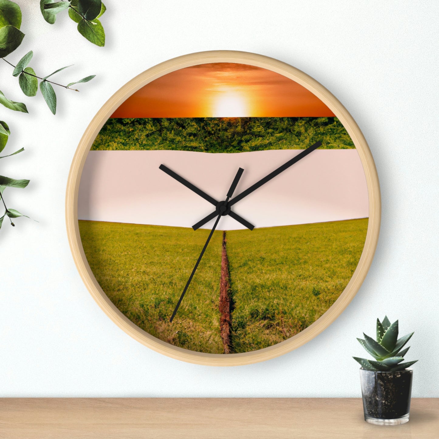 "Golden Horizon at Dusk" - The Alien Wall Clock