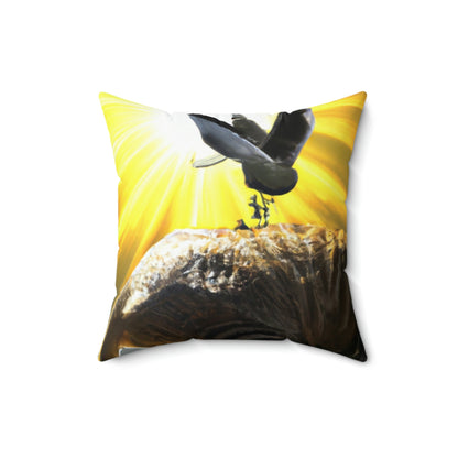 "Ein Purrfect Sunbeam Moment" - Das Alien Square Pillow