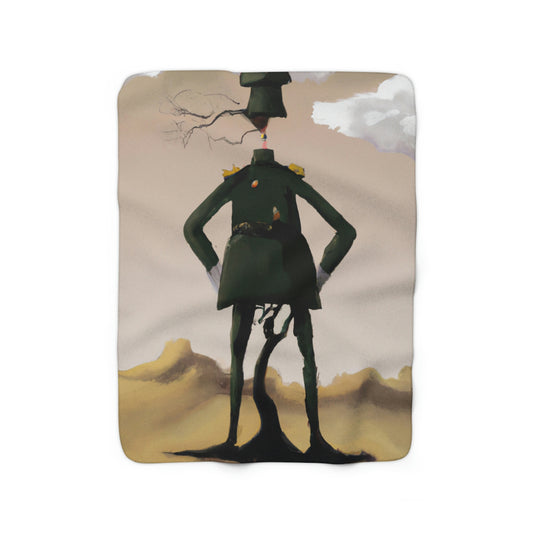 "Courage Against Despair: A Soldier's Triumph" - The Alien Sherpa Fleece Blanket