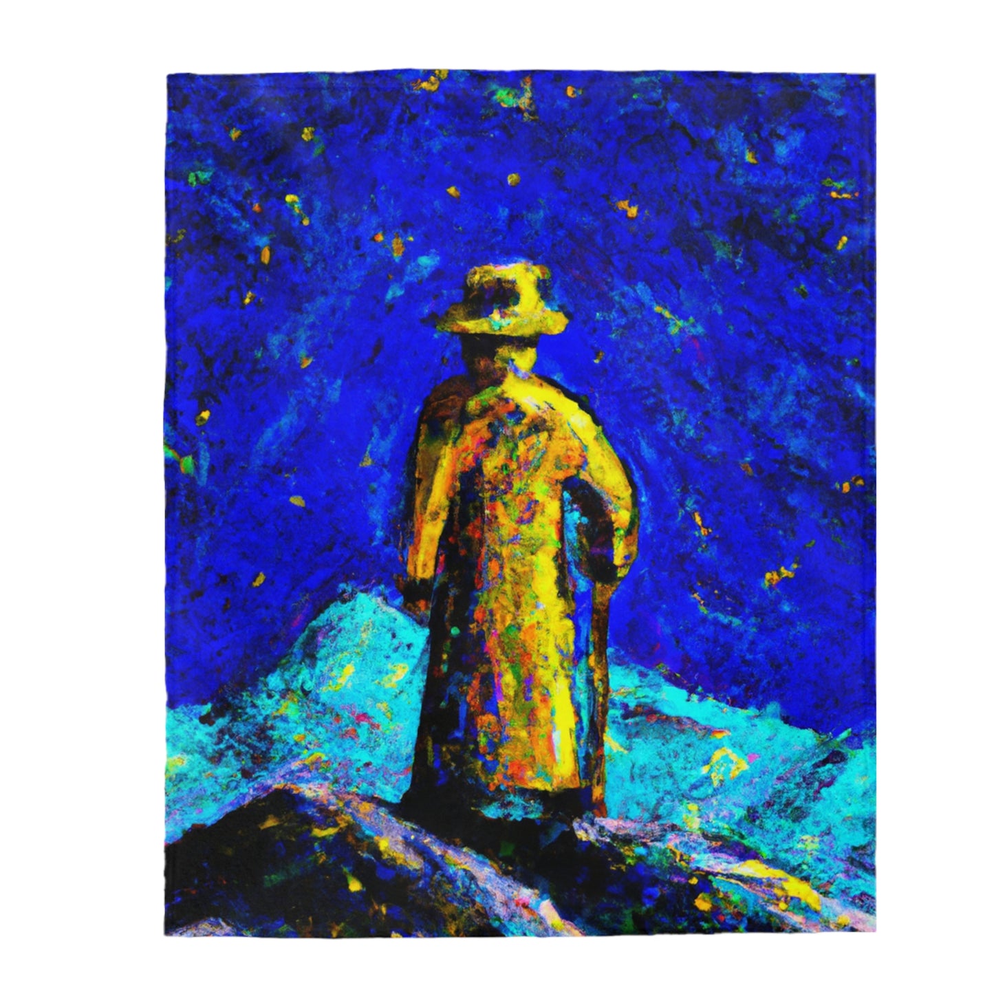 "Lone Mage on the Frozen Summit" - La manta de felpa Alien Velveteen