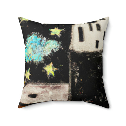 "Cosmic Oasis: A Journey to a Floating City Amid the Sea of Stars" - The Alien Square Pillow