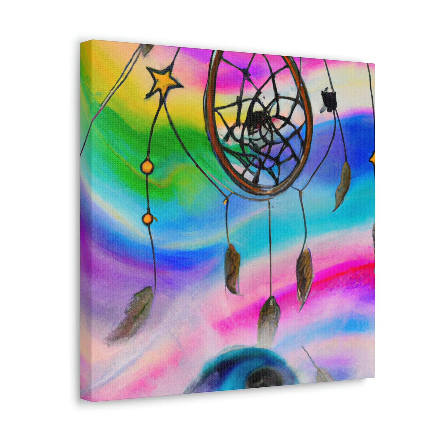 "A Galaxy of Dreams: A Colorful Dreamcatcher Captures Falling Stardust" - The Alien Canva