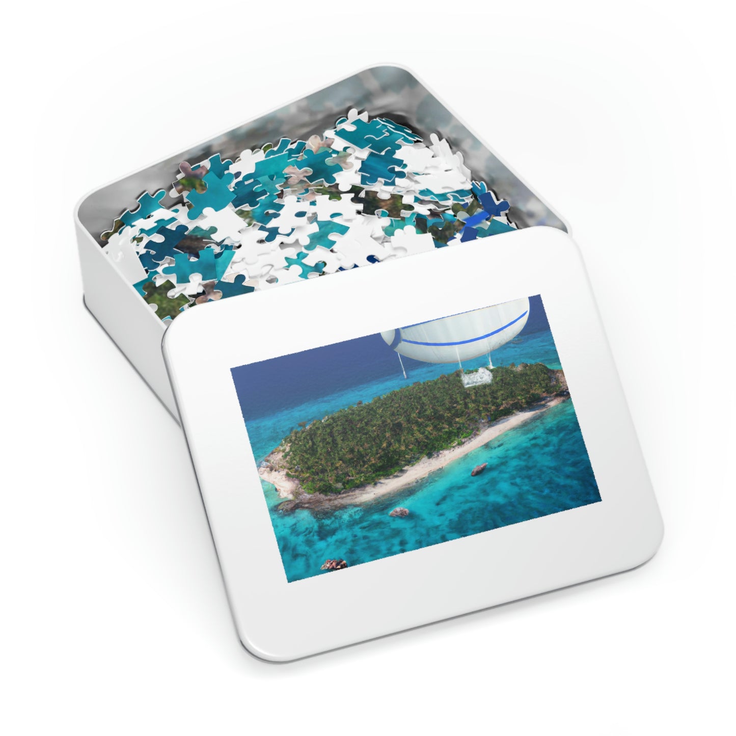 "Exploring Mystery Island by Airship" - The Alien Jigsaw Puzzle