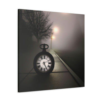 "El reloj solitario en Foggy Lane" - The Alien Canva