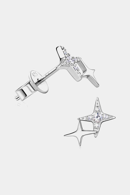 Moissanite 925 Sterling Silver Star Shape Earrings