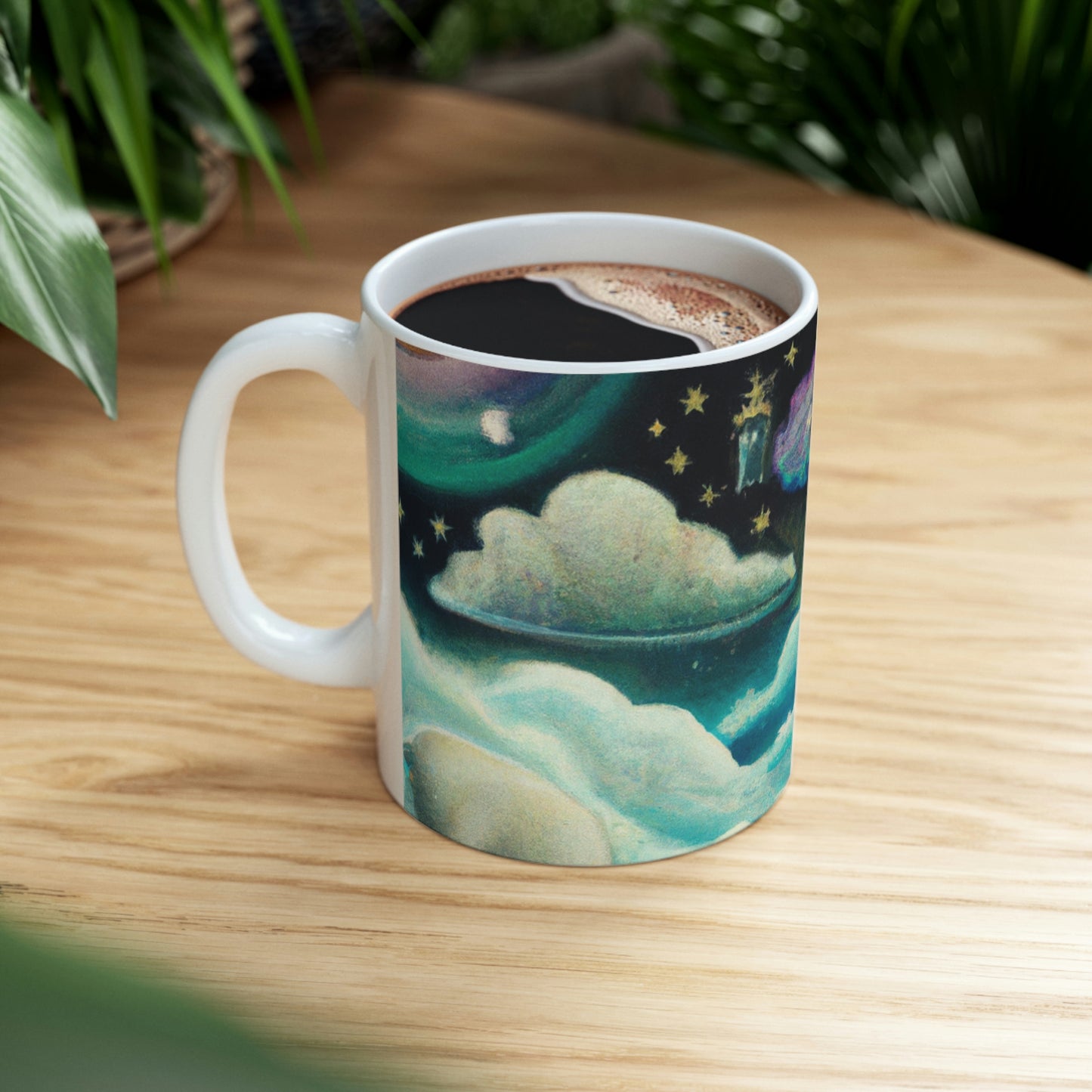 "Un mar de diamantes en la noche" - Taza de cerámica The Alien 11 oz