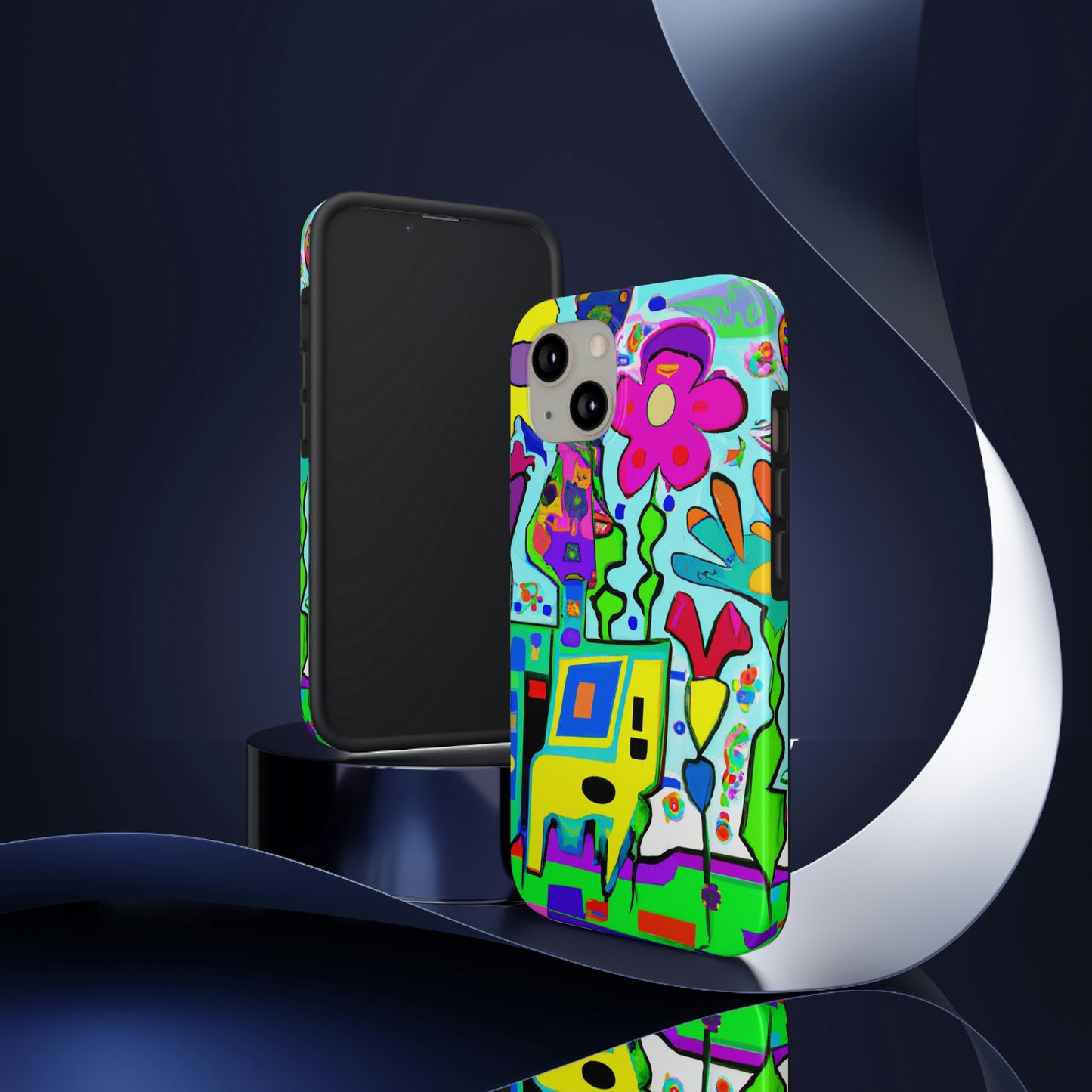 "A Mystical Garden of Rainbow Petals" - The Alien Tough Phone Cases