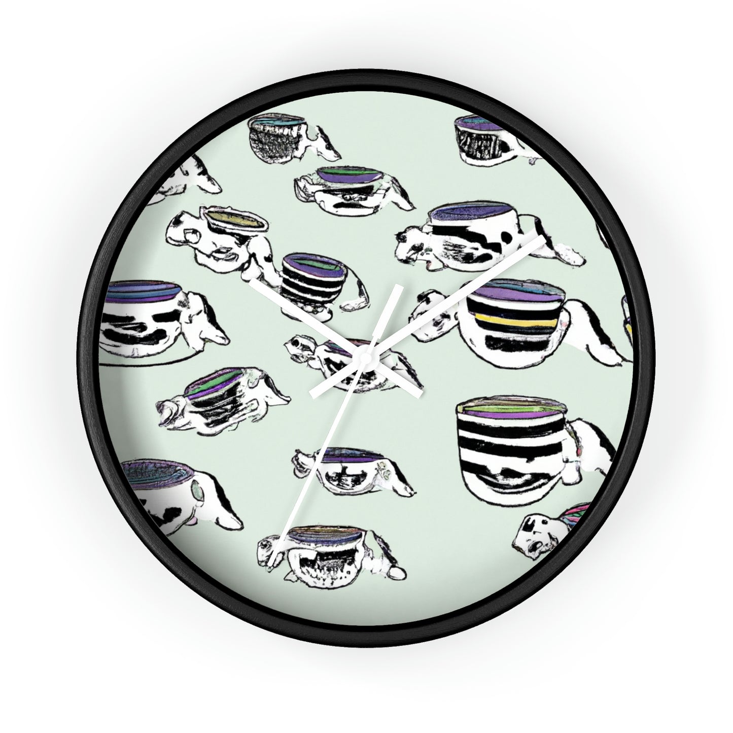 "A Purr-fectly Precious Tea Party Parade" - The Alien Wall Clock