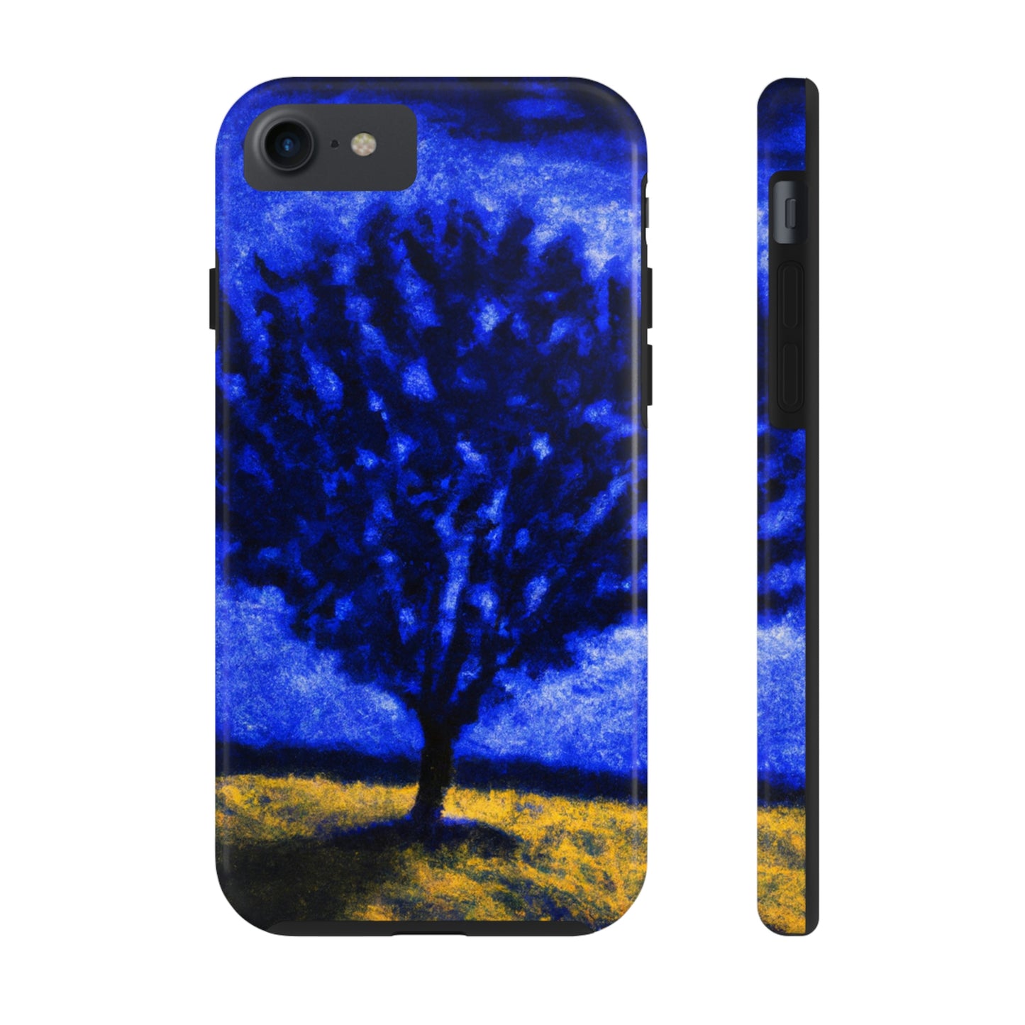 "A Lone Blue Tree in the Moonlight Field" - The Alien Tough Phone Cases