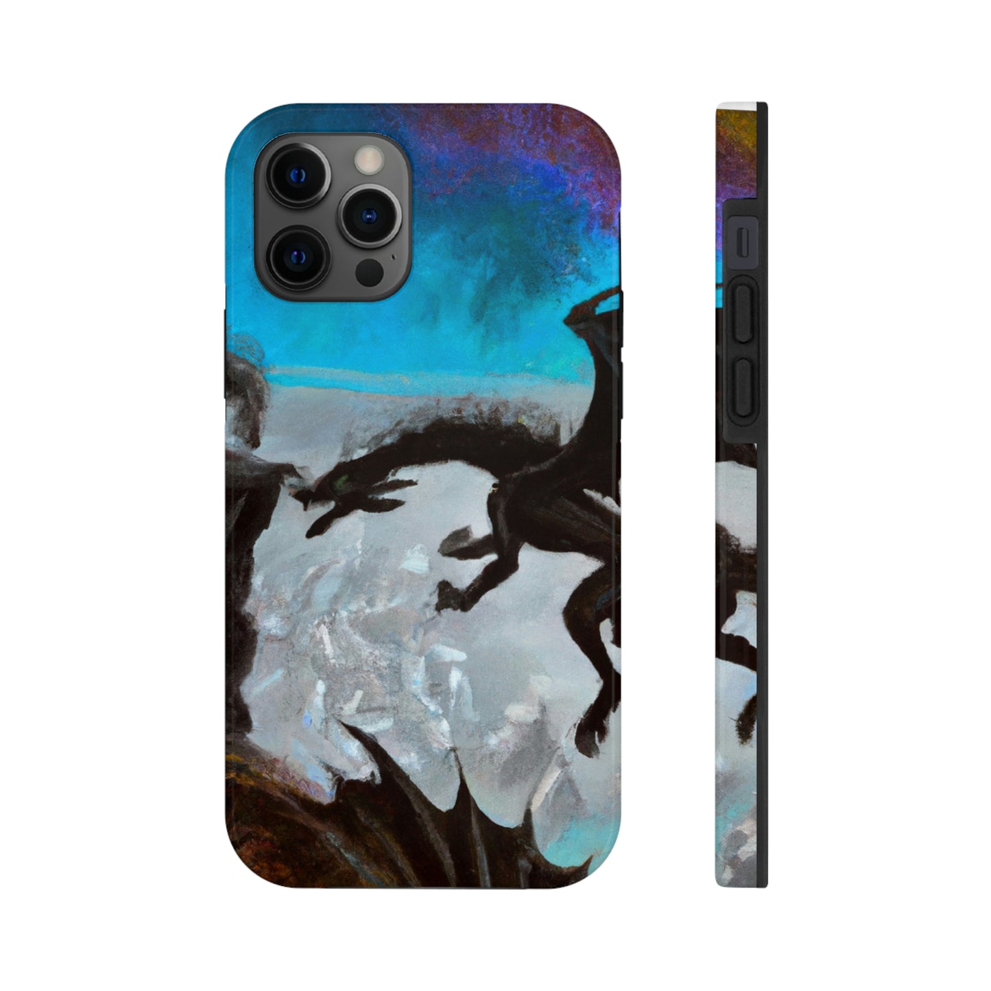 "Choque de fuego y acero en el acantilado iluminado por la luna" - The Alien Tough Phone Cases