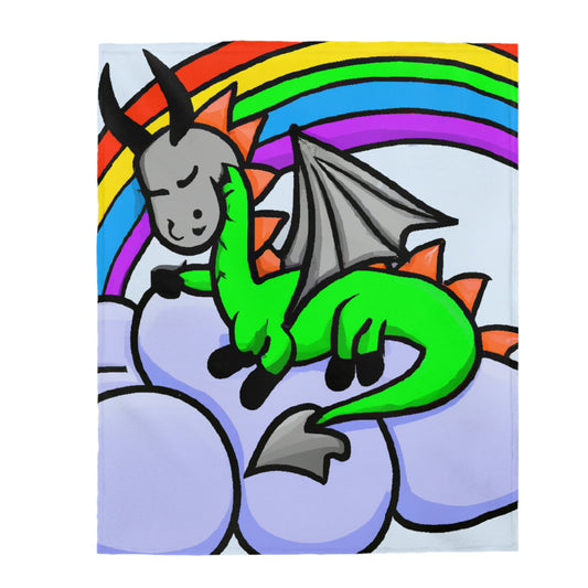 "A Dreamy Dragon's Nap" - The Alien Velveteen Plush Blanket