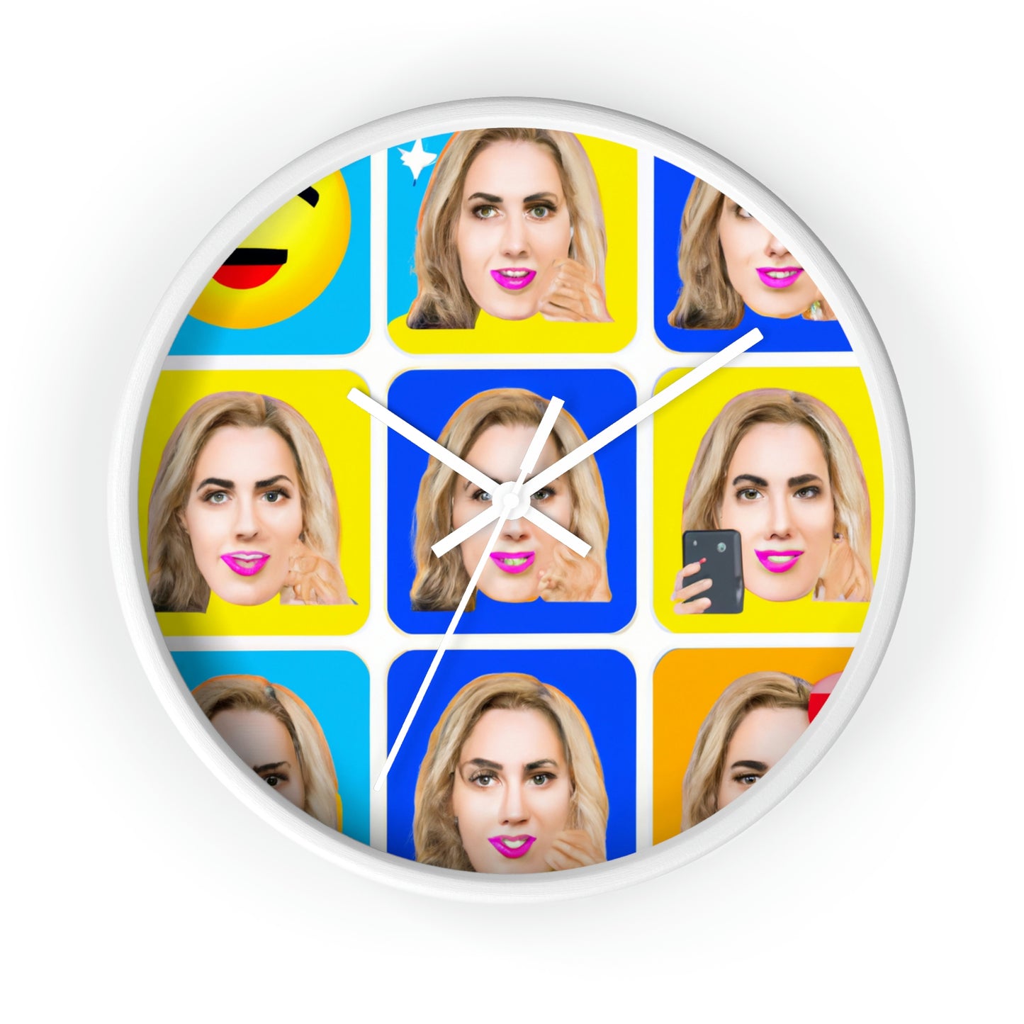 "Emoji-zing a Celebrity: A Pop Art Portrait" - El reloj de pared alienígena