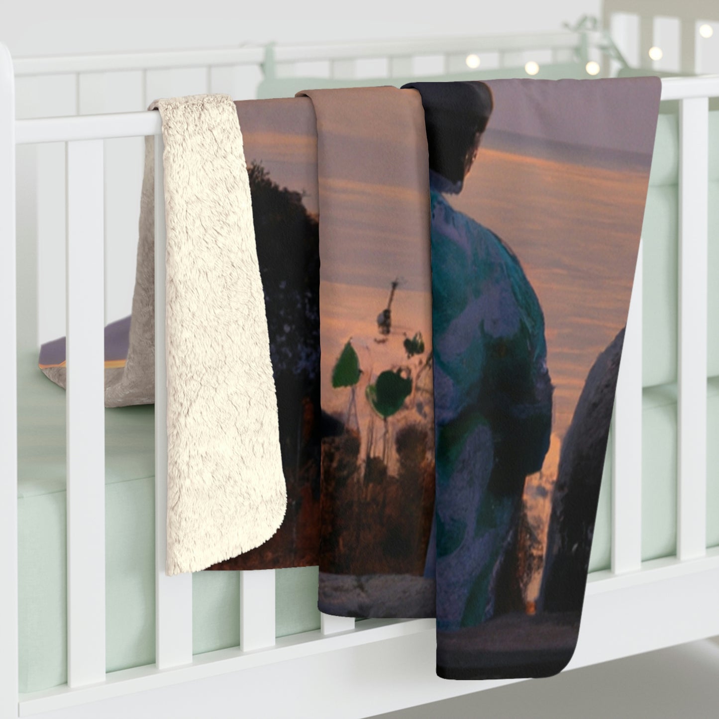 "Embracing the Evening" - The Alien Sherpa Fleece Blanket