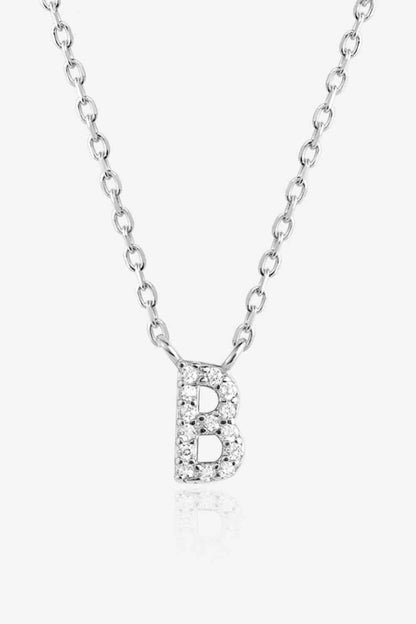 A To F Zircon 925 Sterling Silver Necklace