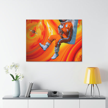 "Journeying in the Burning Orange Galaxy" - The Alien Canva