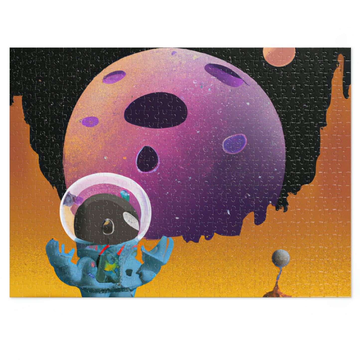 "Exploring the Unknown: The Adventures of a Space Captain and the Mysterious Planet" - The Alien Jigsaw Puzzle