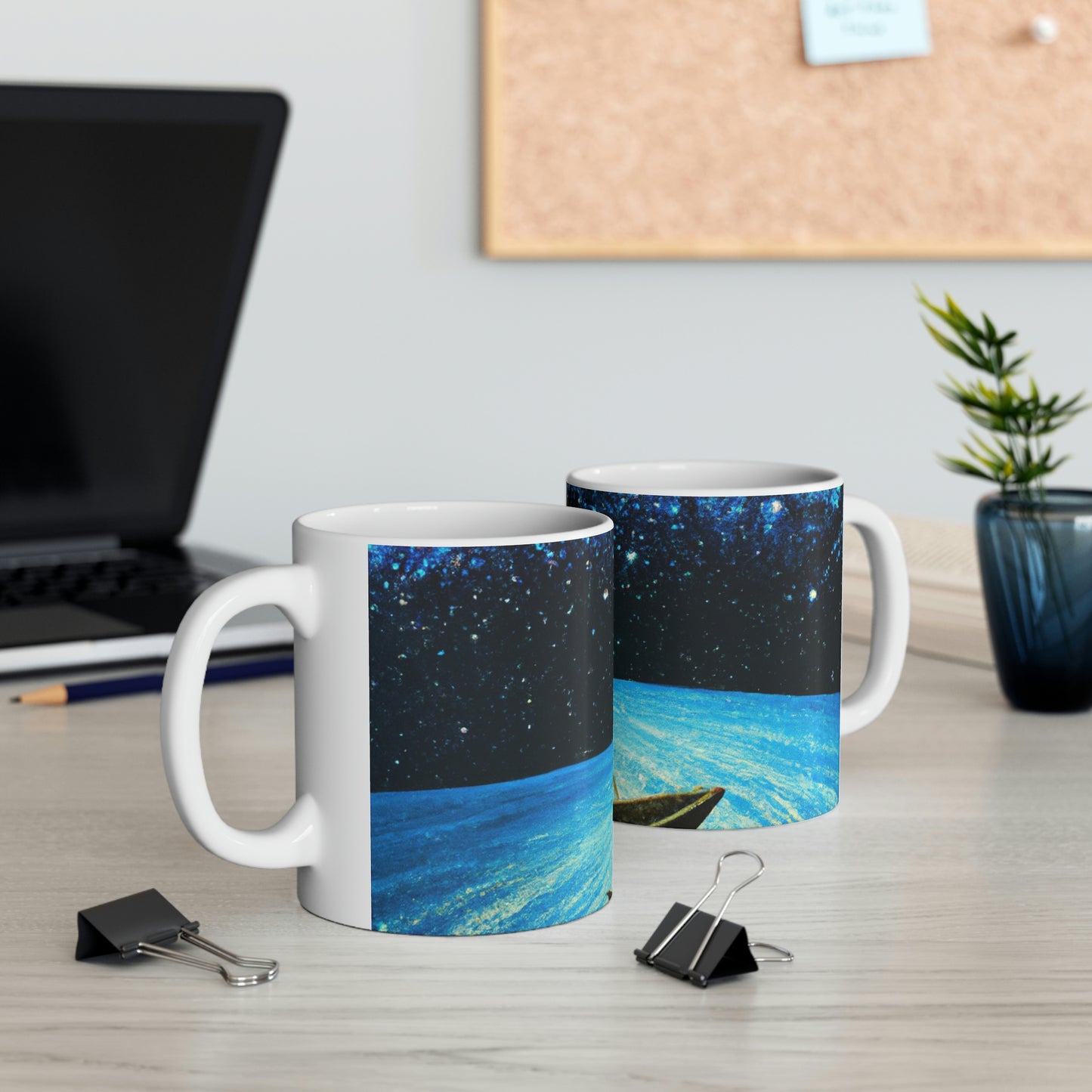 "Un viaje a la luz de las estrellas". - La Taza de Cerámica Alienígena 11 oz