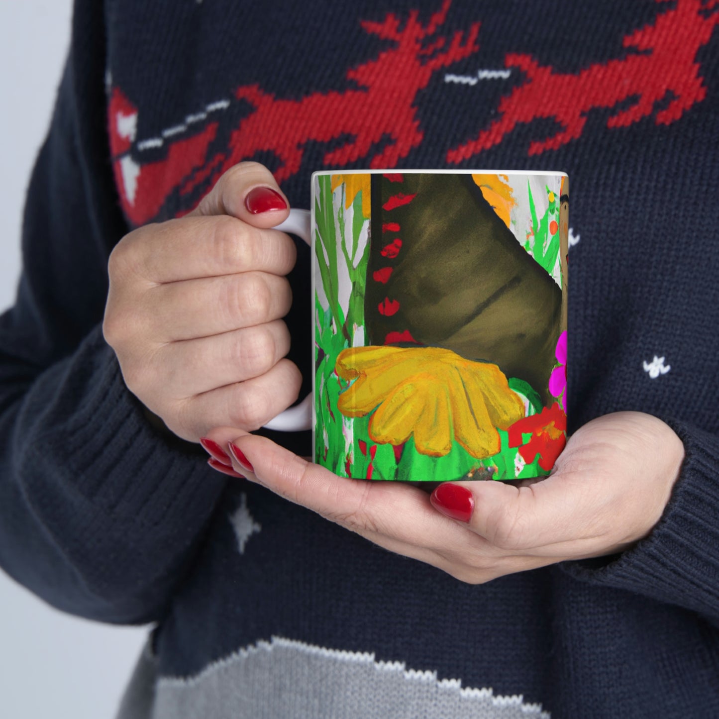 "Butterfly Ballet in the Wildflower Meadow" - The Alien Taza de cerámica 11 oz