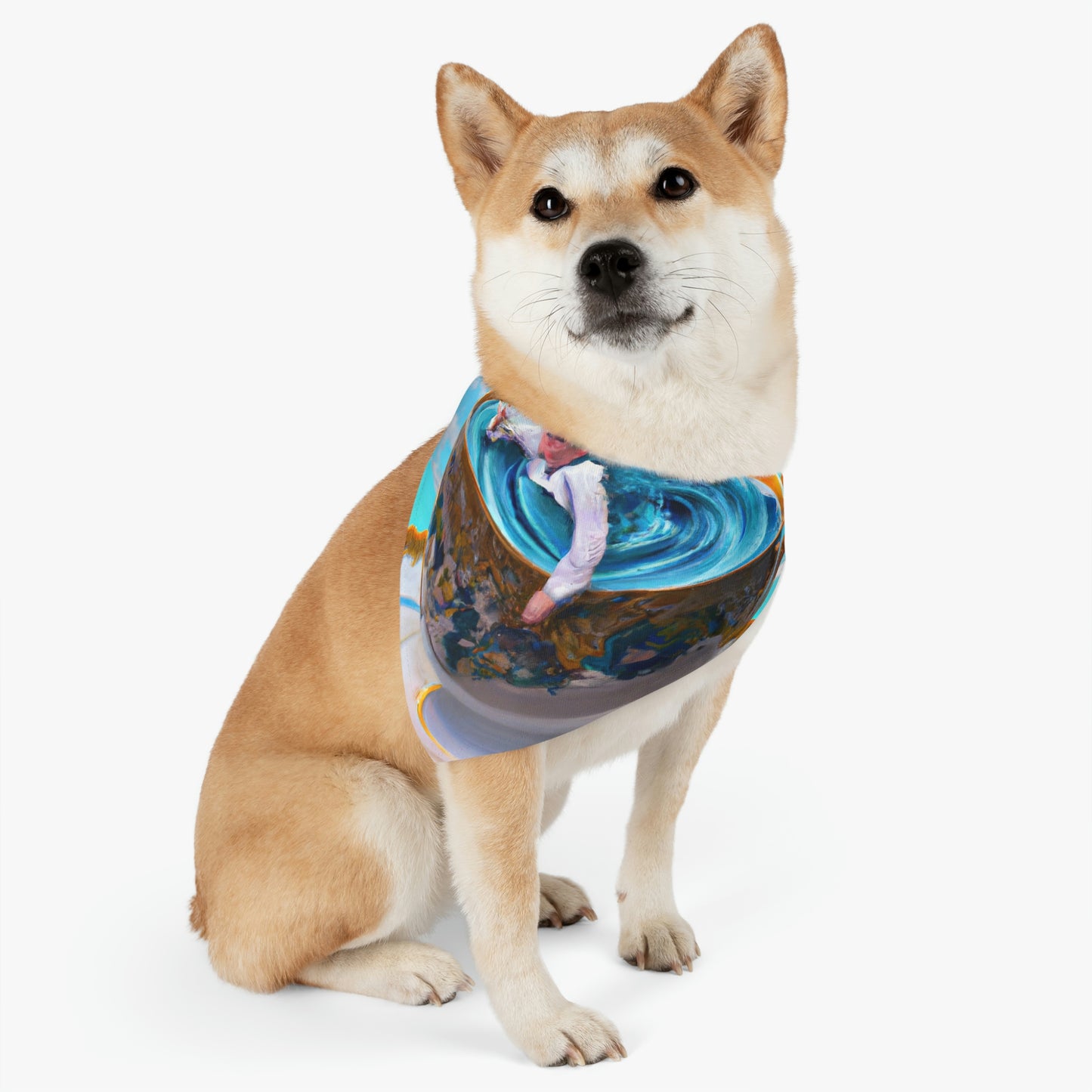 "Adrift in a China Cup: The Story of a Lost Child's Oceanic Adventure" - The Alien Pet Bandana Collar