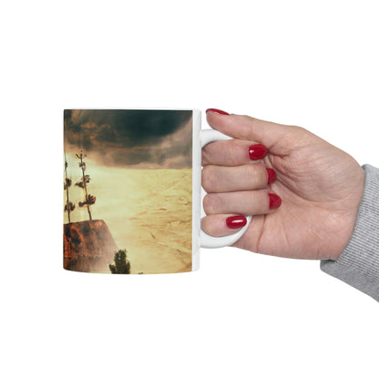 "Lost at Sea: Stranded On A Stormy Desert Island" - Taza de cerámica The Alien 11 oz