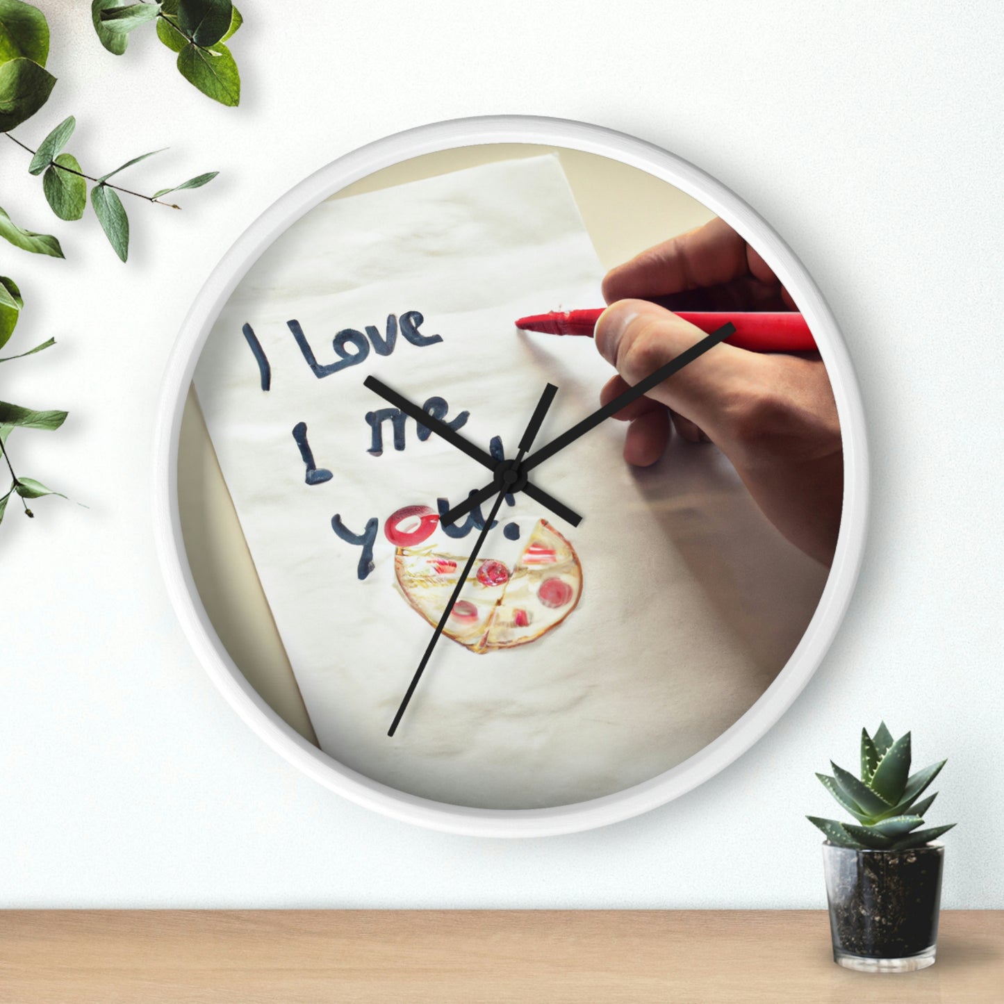 "Una carta de amor amante de la pizza" - El reloj de pared alienígena