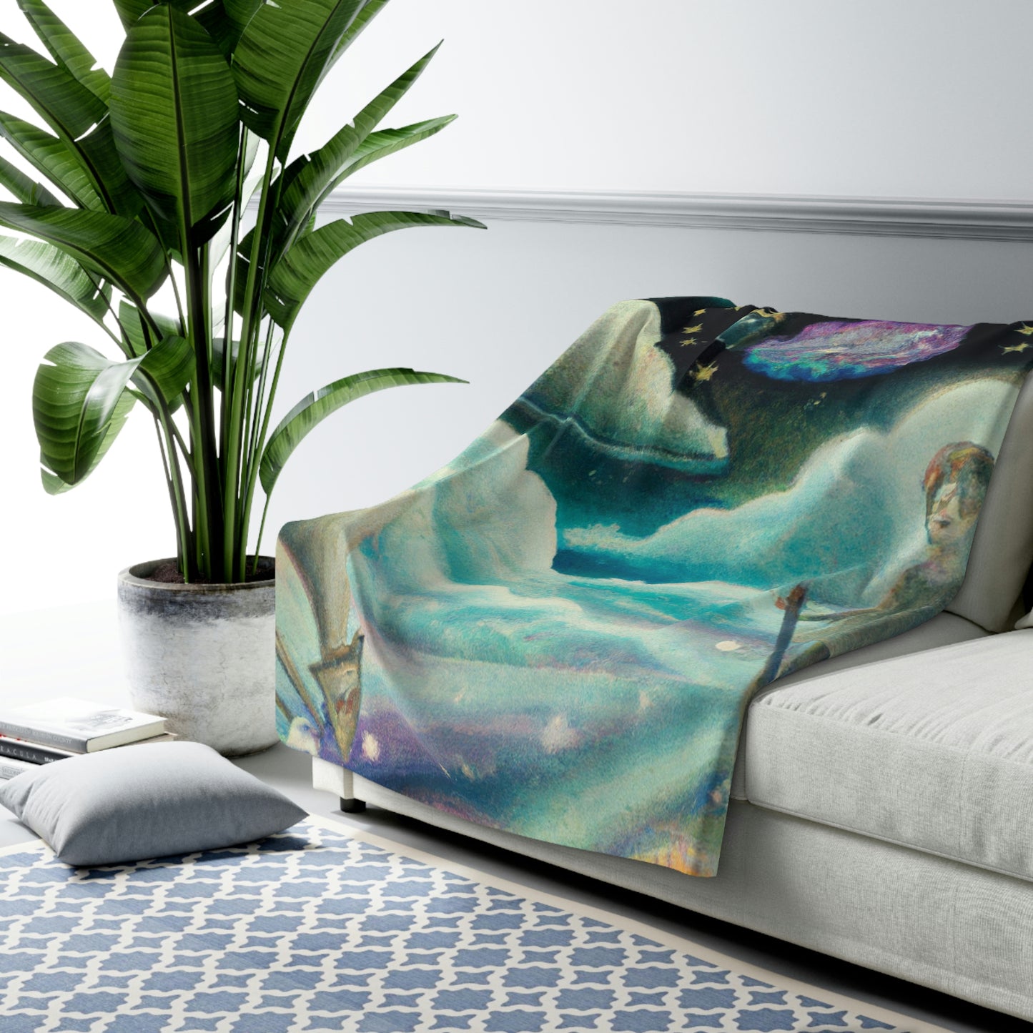 "Un mar de diamantes en la noche" - The Alien Sherpa Fleece Blanket