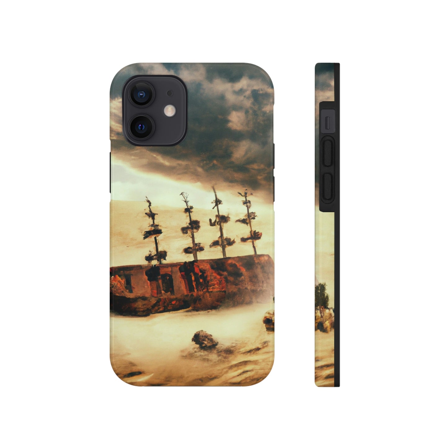 "Lost at Sea: Stranded On A Stormy Desert Island" - The Alien Tough Phone Cases