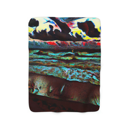 "Dusk at Sea: A Tempestuous Gathering" - The Alien Sherpa Fleece Blanket