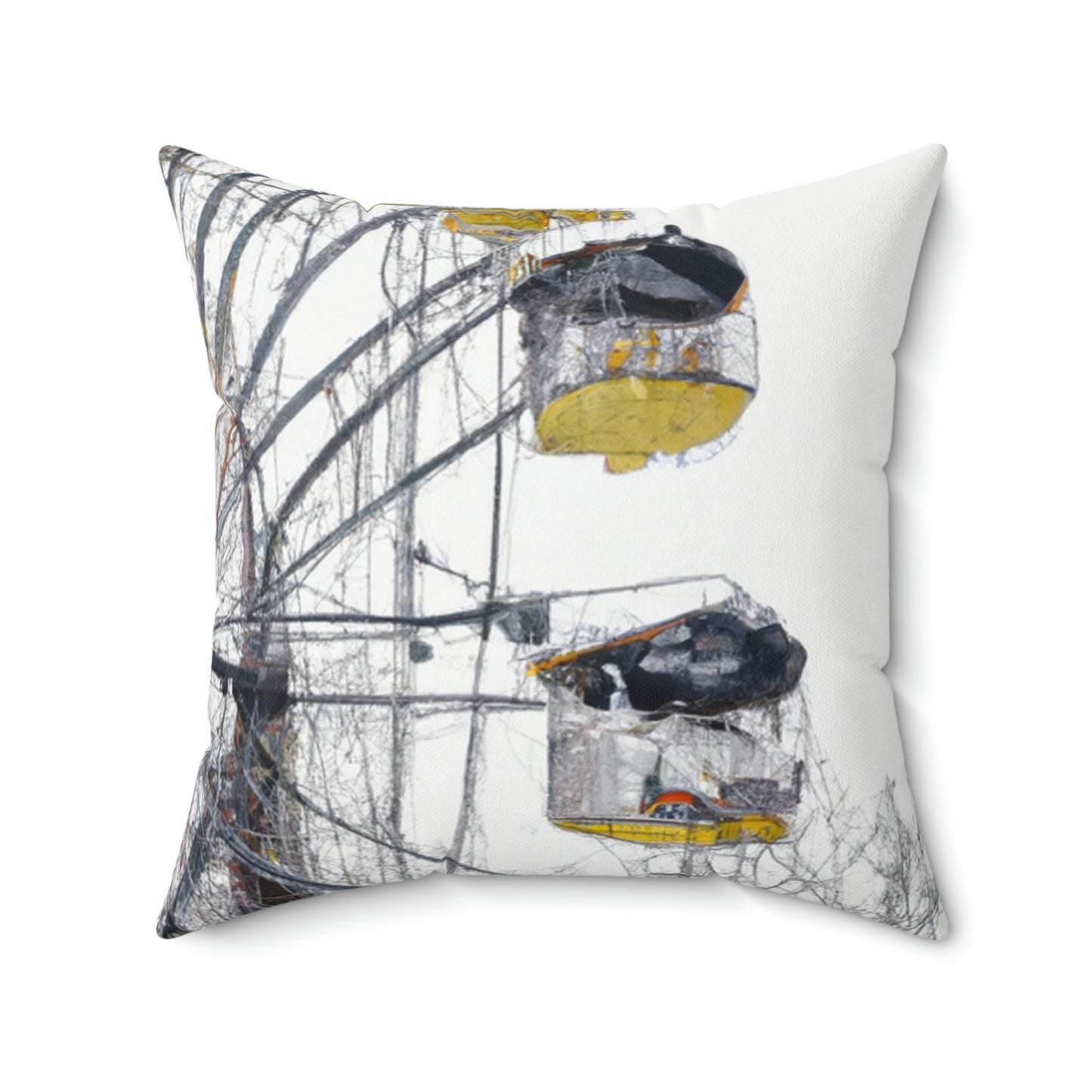 "Lonely Wheel in a Winter Wonderland" - The Alien Square Pillow