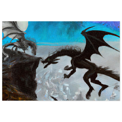 "Clash of Fire and Steel on the Moonlit Cliff" - The Alien Jigsaw Puzzle