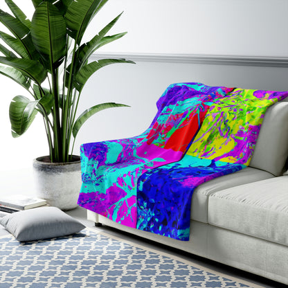 "A Rainbow of Feathered Friends" - The Alien Sherpa Fleece Blanket