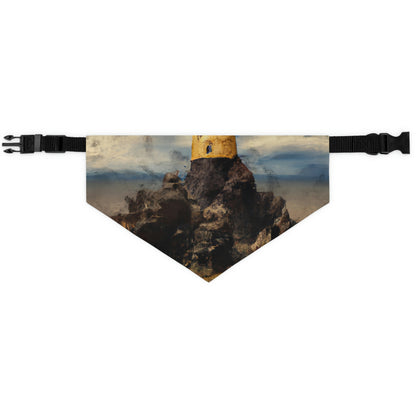 "Lonely Beacon on the Shore" - El collar de bandana para mascotas alienígenas