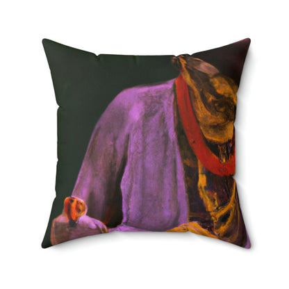 "A Master of Mending: An Elderly Clockmaker Restoring an Antique Timepiece" - The Alien Square Pillow