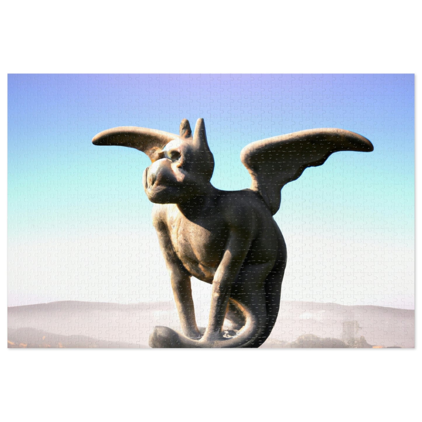 "Alone on the Hilltop: The Tale of a Solitary Gargoyle" - The Alien Jigsaw Puzzle