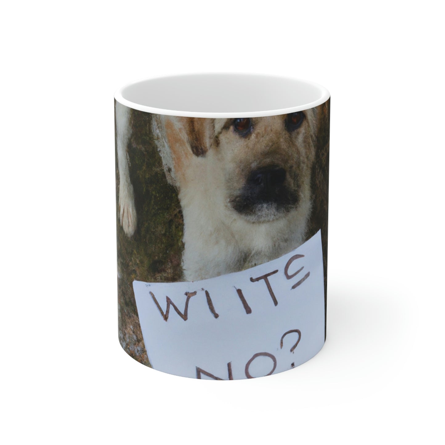 "A Heartbreaking Search: The Lost Dog's Plea for Reunion" - The Alien Ceramic Mug 11 oz