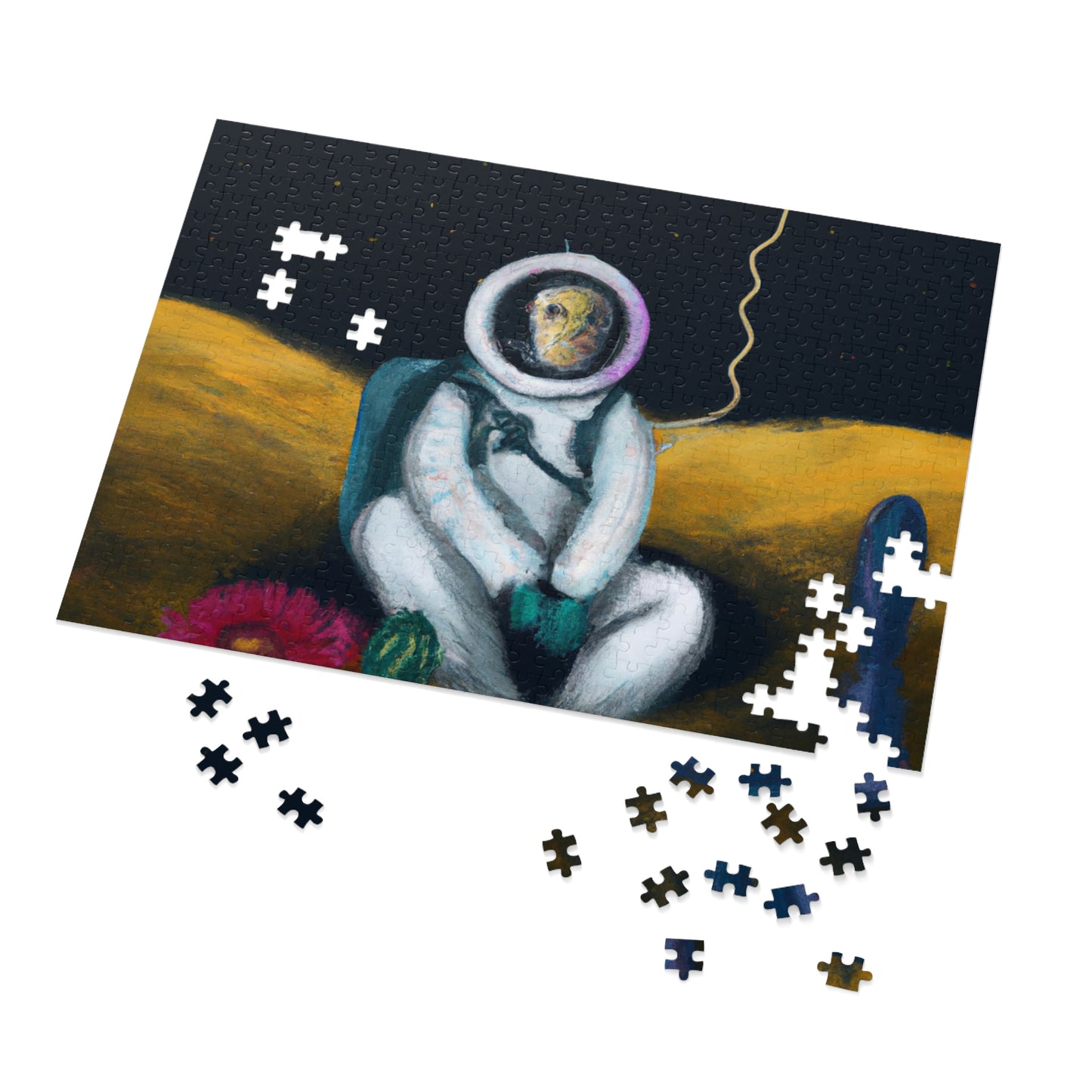 "Alone in the Dark: A Solitary Astronaut's Survival" - The Alien Jigsaw Puzzle